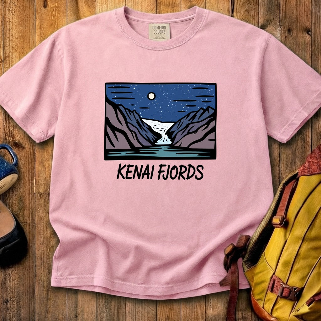 Kenai Fjords at Night Cotton T-Shirt