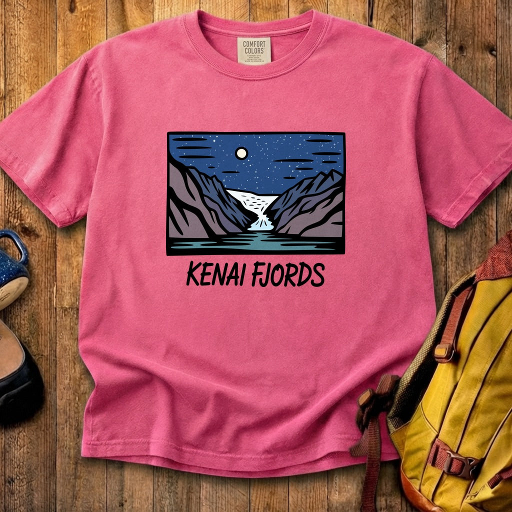 Kenai Fjords at Night Cotton T-Shirt