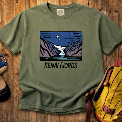 Kenai Fjords at Night Cotton T-Shirt