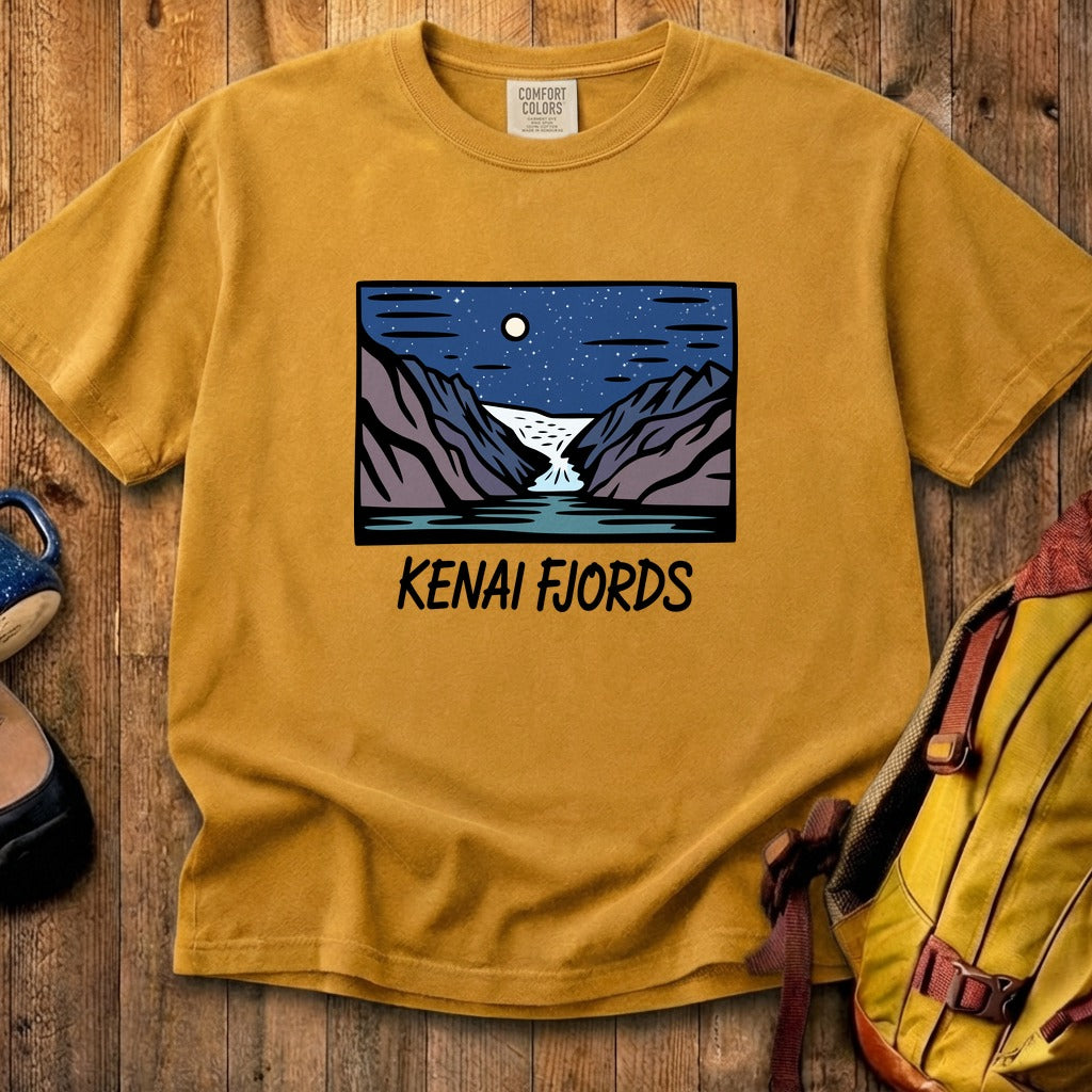 Kenai Fjords at Night Cotton T-Shirt