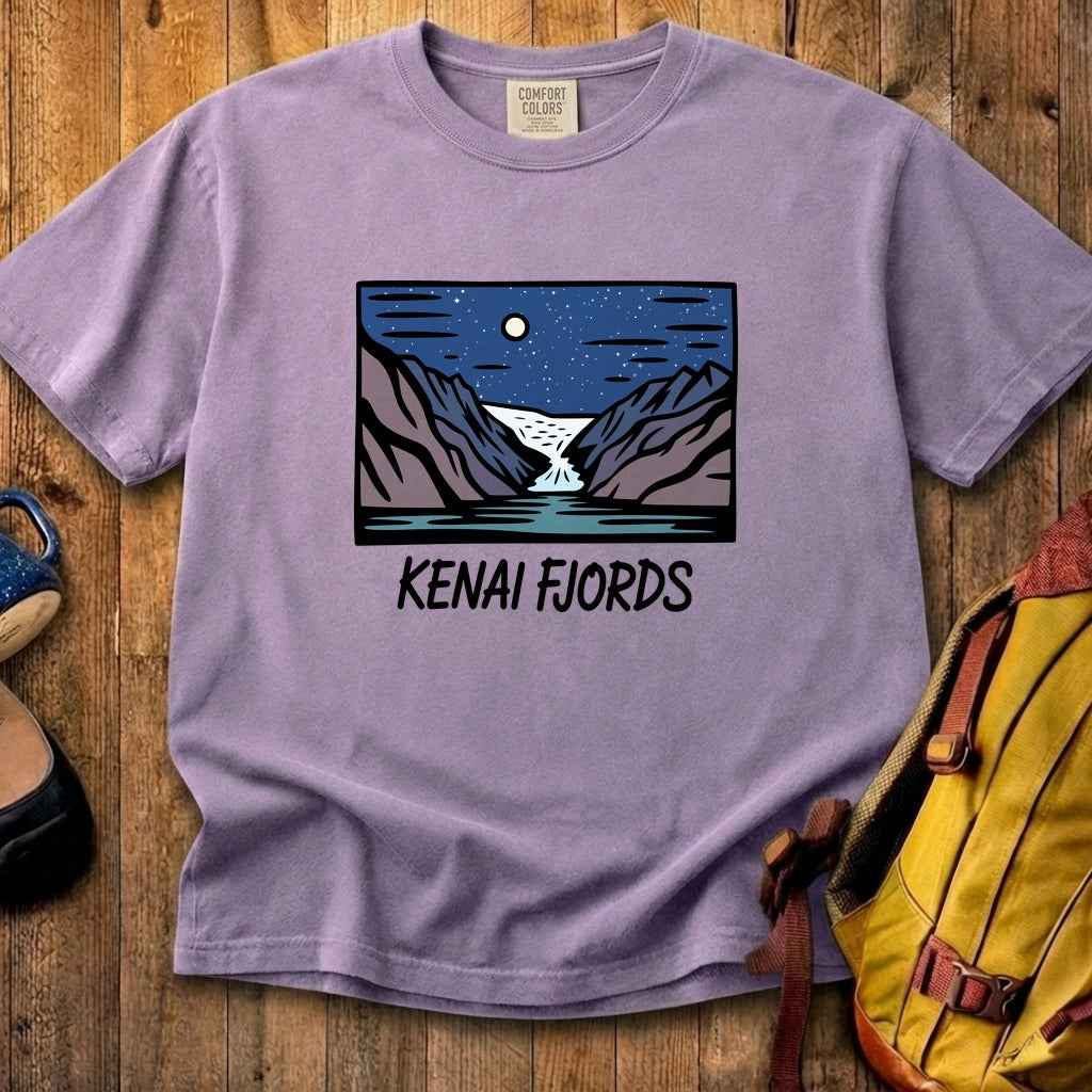 Kenai Fjords at Night Cotton T-Shirt