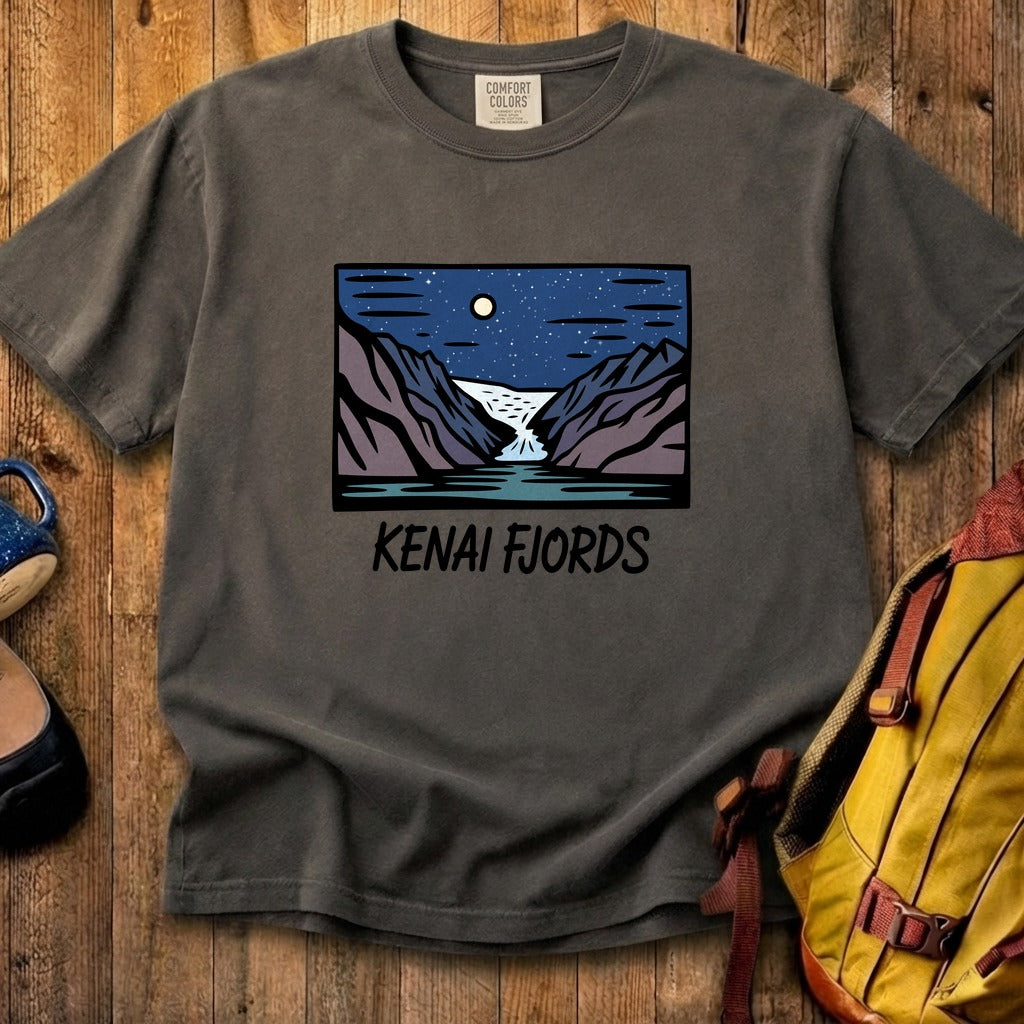 Kenai Fjords at Night Cotton T-Shirt