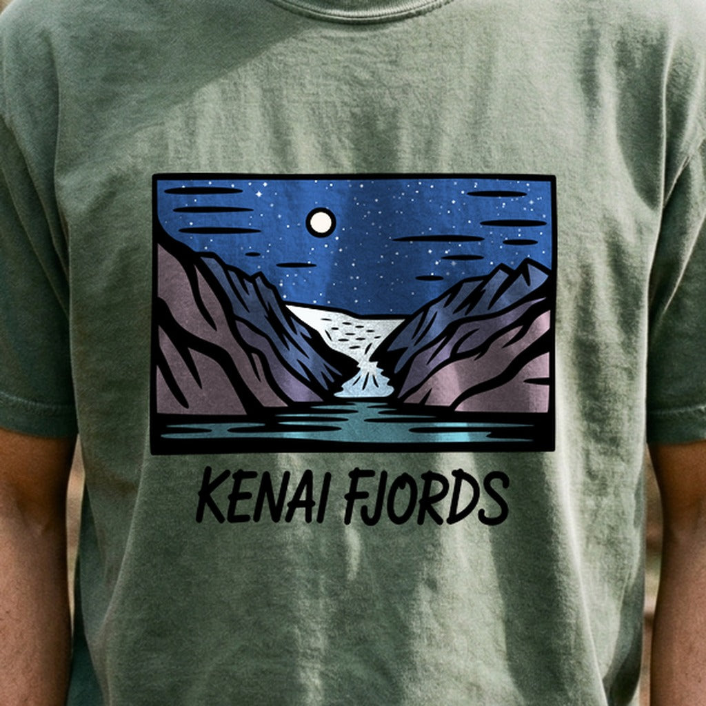 Kenai Fjords at Night Cotton T-Shirt