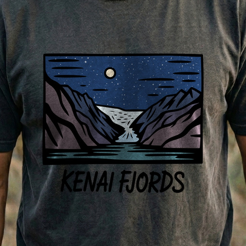 Kenai Fjords at Night Cotton T-Shirt
