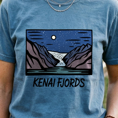 Kenai Fjords at Night Cotton T-Shirt