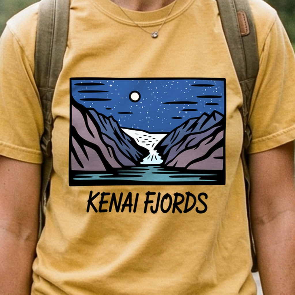Kenai Fjords at Night Cotton T-Shirt