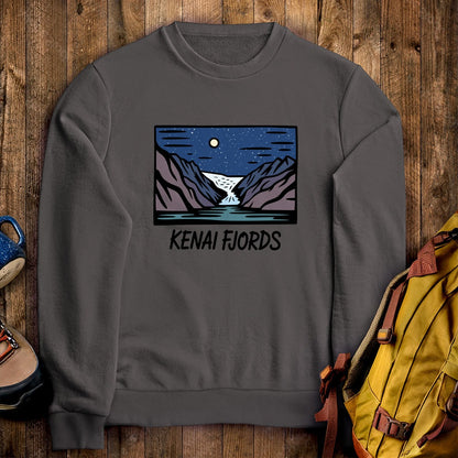 Kenai Fjords at Night Crewneck Sweatshirt