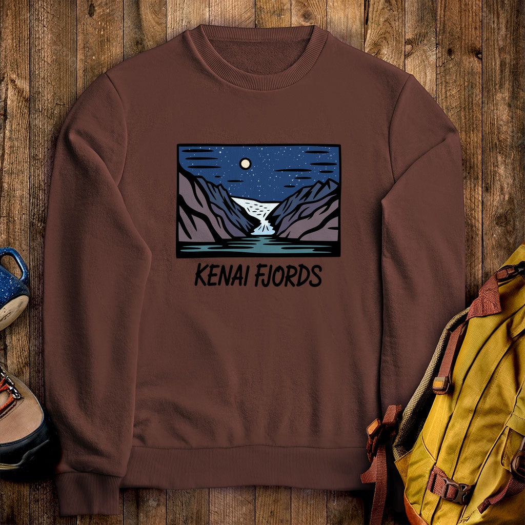 Kenai Fjords at Night Crewneck Sweatshirt