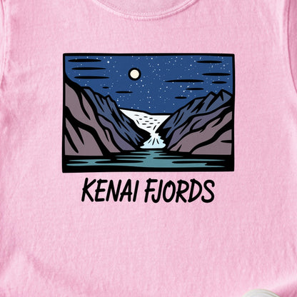 Kenai Fjords at Night Kids Cotton T-Shirt