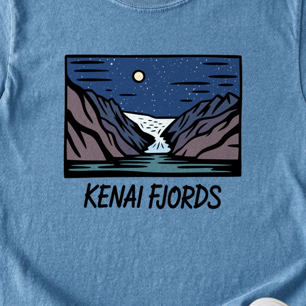Kenai Fjords at Night Kids Cotton T-Shirt