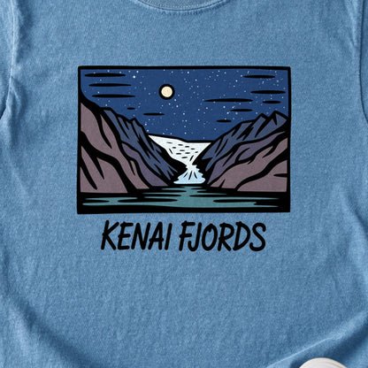 Kenai Fjords at Night Kids Cotton T-Shirt