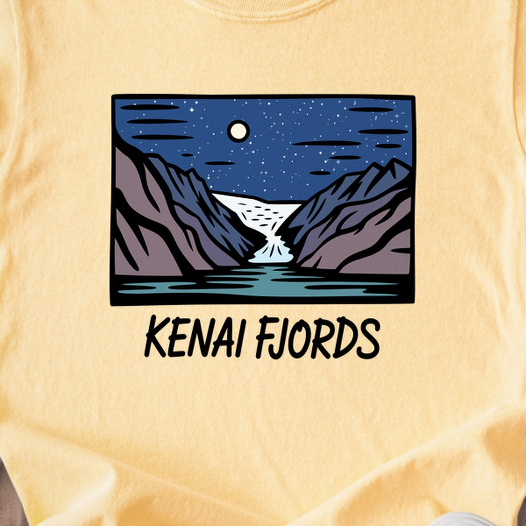 Kenai Fjords at Night Kids Cotton T-Shirt