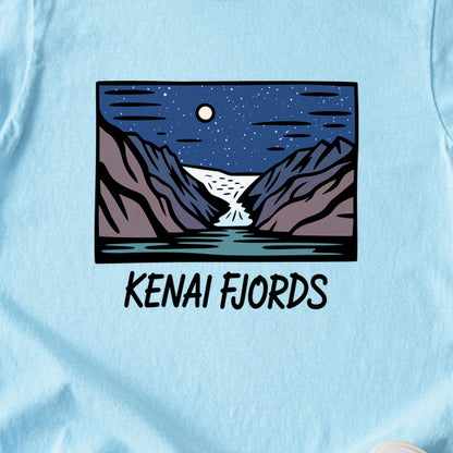 Kenai Fjords at Night Kids Cotton T-Shirt