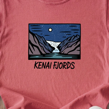 Kenai Fjords at Night Kids Cotton T-Shirt