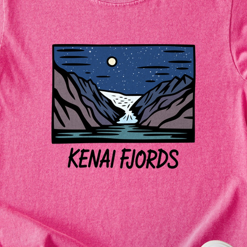 Kenai Fjords at Night Kids Cotton T-Shirt