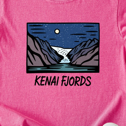 Kenai Fjords at Night Kids Cotton T-Shirt