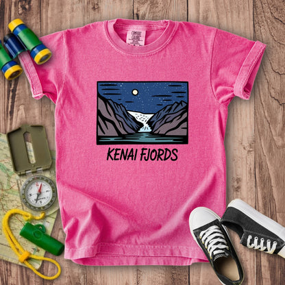 Kenai Fjords at Night Kids Cotton T-Shirt