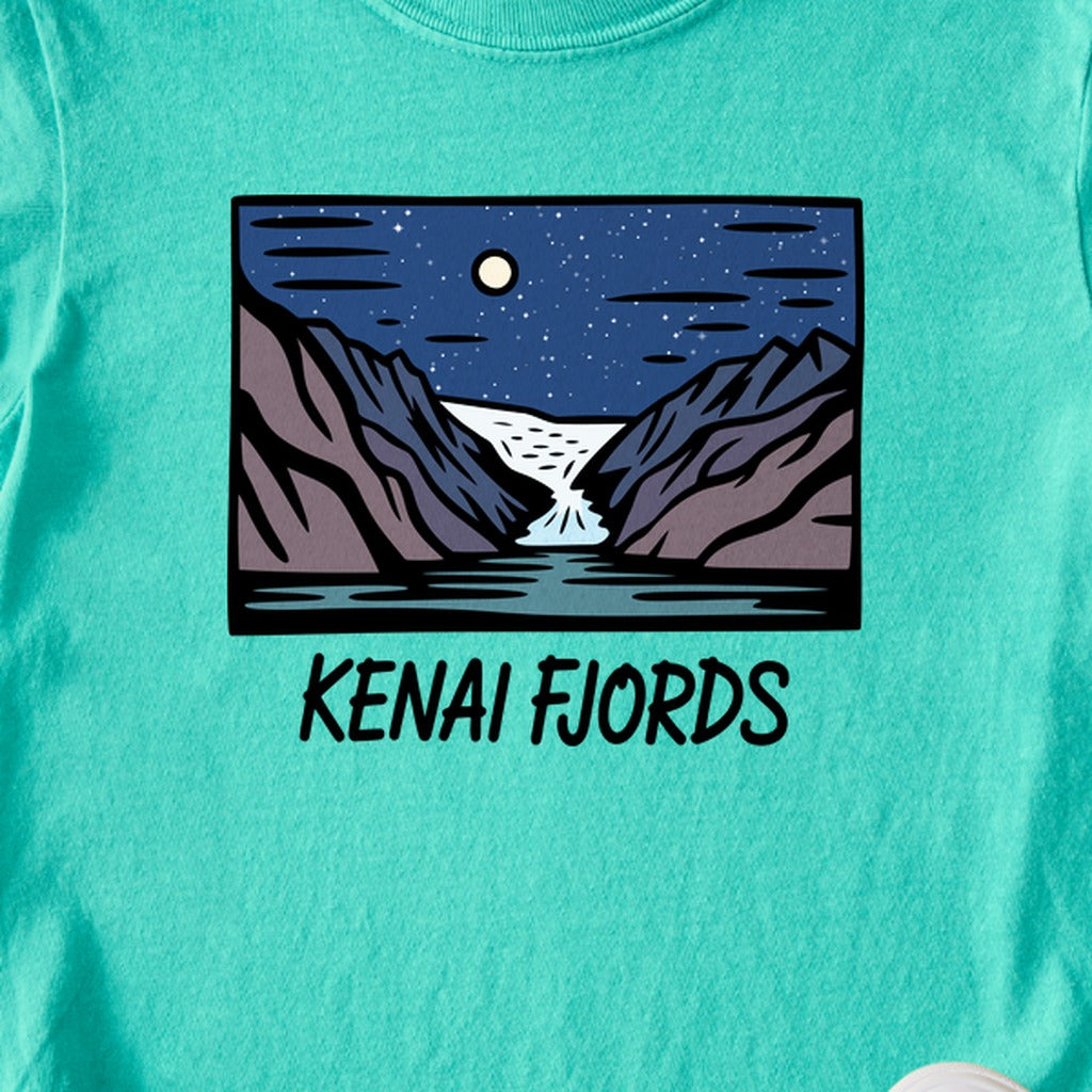 Kenai Fjords at Night Kids Cotton T-Shirt