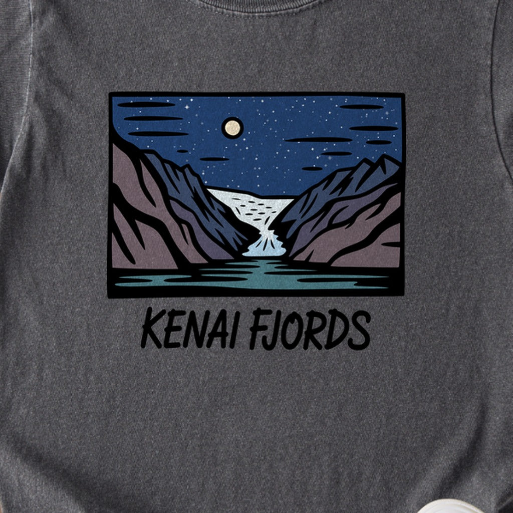 Kenai Fjords at Night Kids Cotton T-Shirt