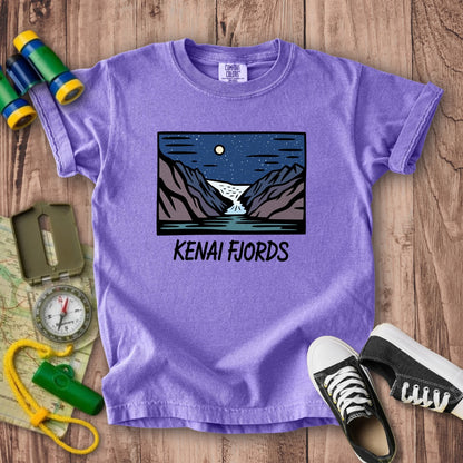Kenai Fjords at Night Kids Cotton T-Shirt