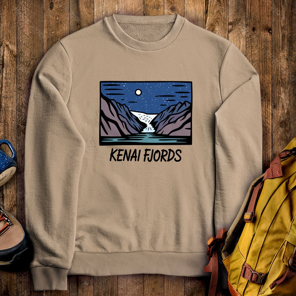 Kenai Fjords at Night Crewneck Sweatshirt