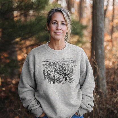 Kings Canyon Line Drawing Crewneck Sweatshirt