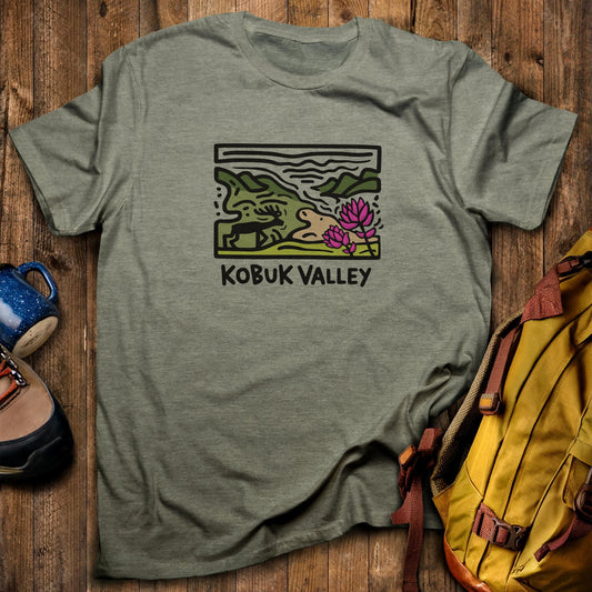 Kobuk Valley National Park T-Shirt Heather Military Green Adventure and Outdoors Themed T-Shirt