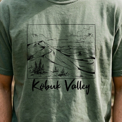 Kobuk Valley Line Drawing Cotton T-Shirt