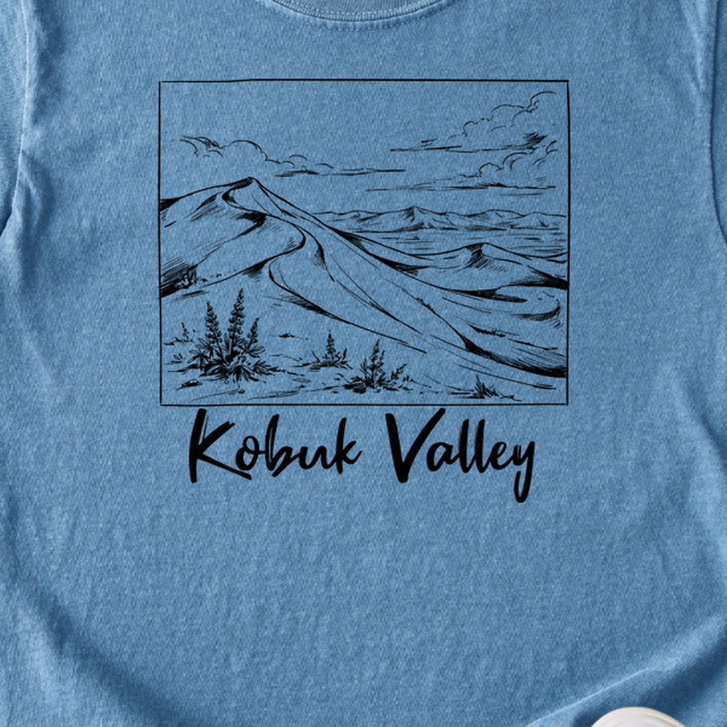 Kobuk Valley Line Drawing Kids Cotton T-Shirt