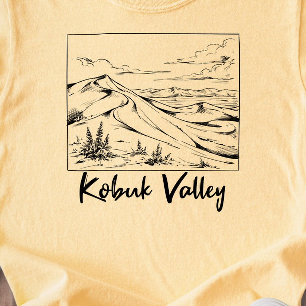 Kobuk Valley Line Drawing Kids Cotton T-Shirt