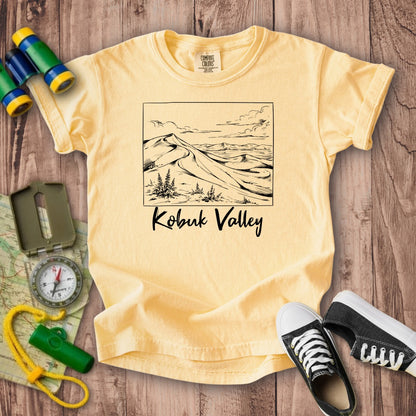 Kobuk Valley Line Drawing Kids Cotton T-Shirt