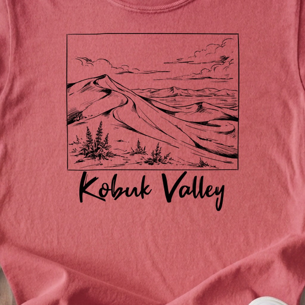 Kobuk Valley Line Drawing Kids Cotton T-Shirt