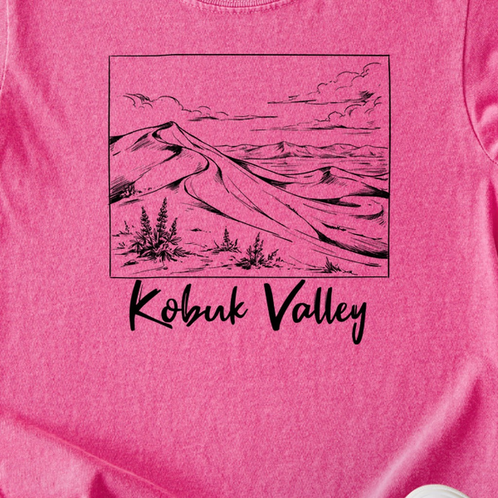 Kobuk Valley Line Drawing Kids Cotton T-Shirt