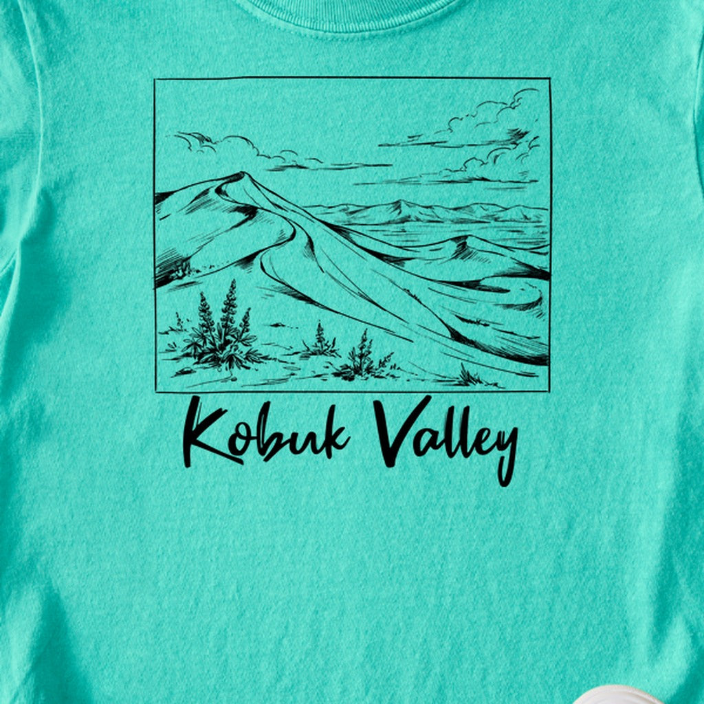 Kobuk Valley Line Drawing Kids Cotton T-Shirt