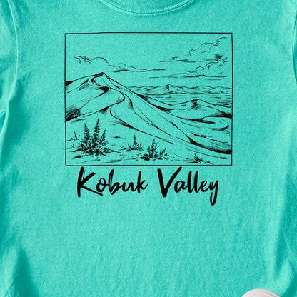 Kobuk Valley Line Drawing Kids Cotton T-Shirt