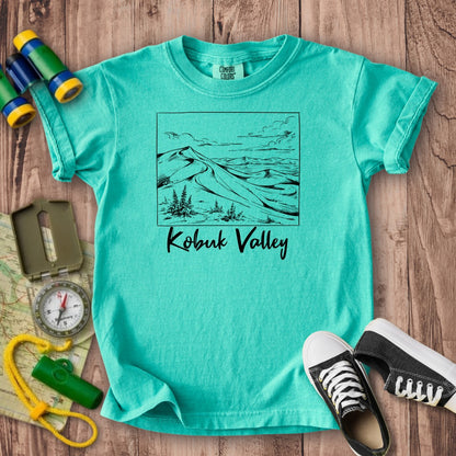 Kobuk Valley Line Drawing Kids Cotton T-Shirt