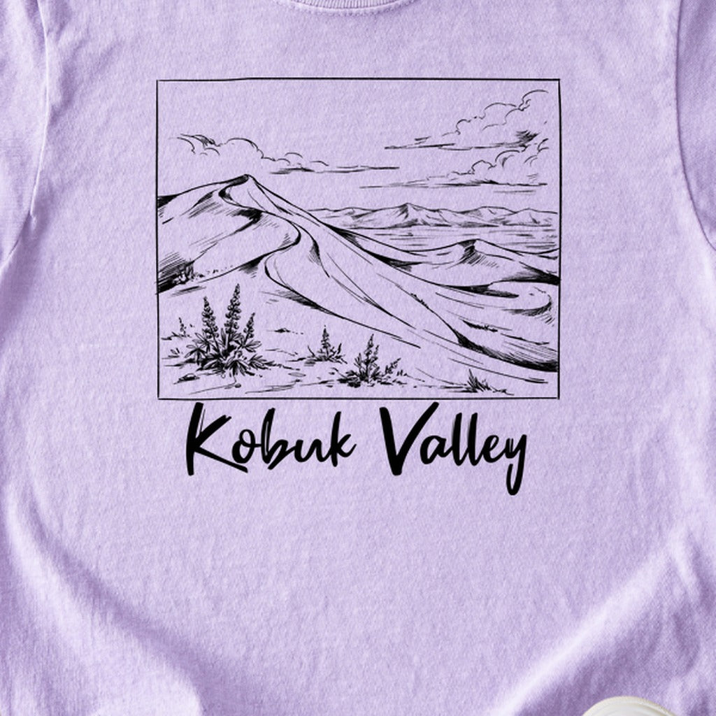 Kobuk Valley Line Drawing Kids Cotton T-Shirt