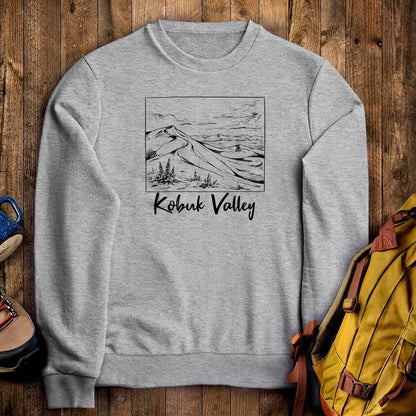 Kobuk Valley Line Drawing Crewneck Sweatshirt