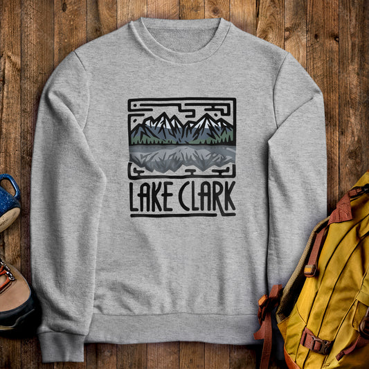 Lake Clark National Park Crewneck Sweatshirt Sport Grey Adventure and Outdoors Themed Sweatshirt