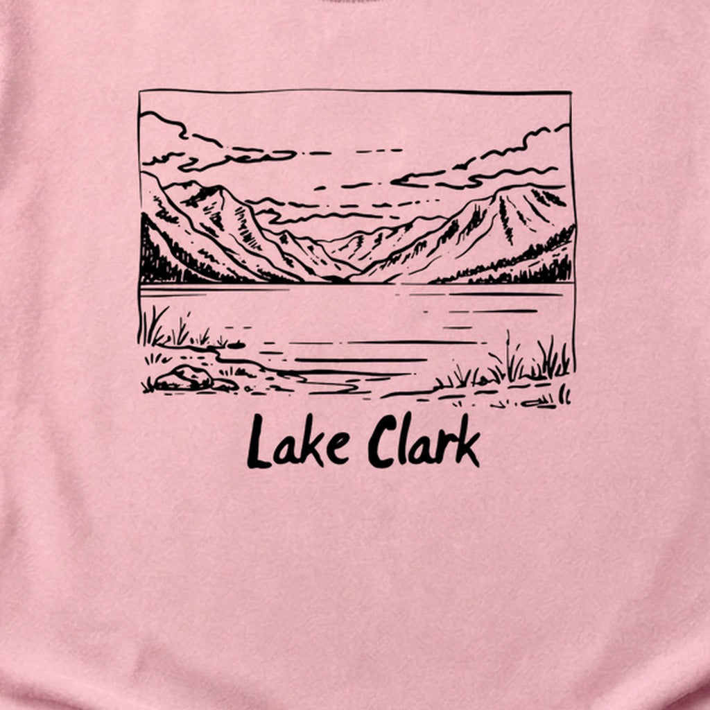 Lake Clark Line Drawing Cotton T-Shirt