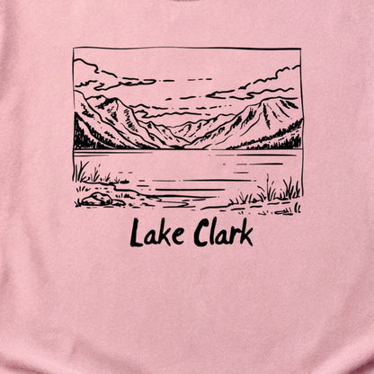 Lake Clark Line Drawing Cotton T-Shirt