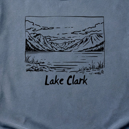 Lake Clark Line Drawing Cotton T-Shirt