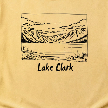 Lake Clark Line Drawing Cotton T-Shirt