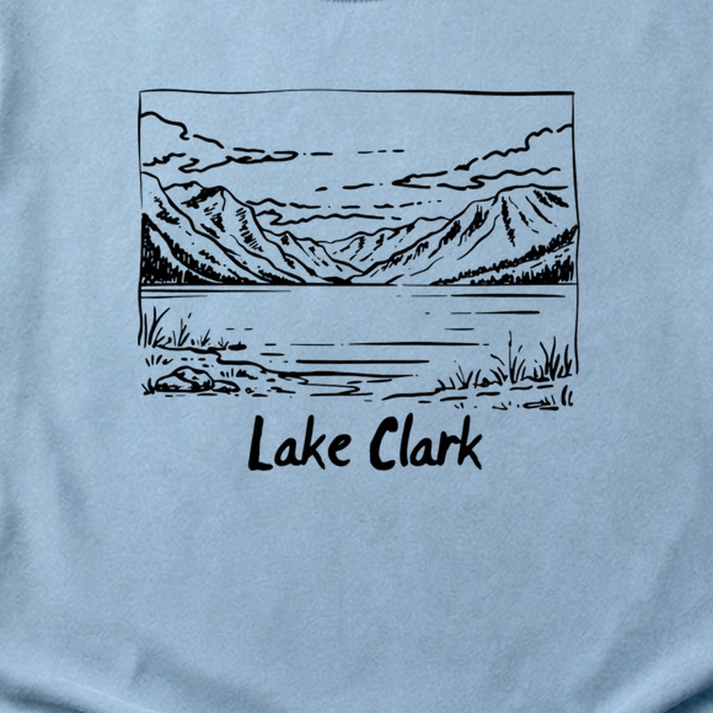 Lake Clark Line Drawing Cotton T-Shirt