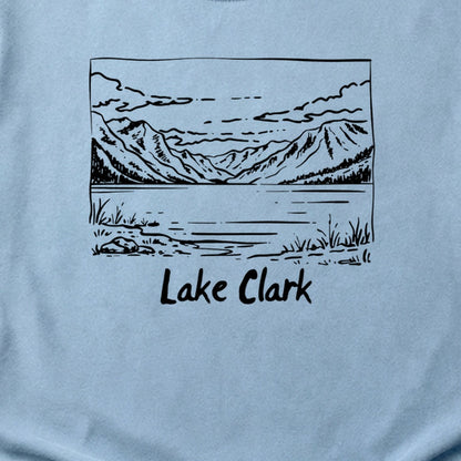 Lake Clark Line Drawing Cotton T-Shirt