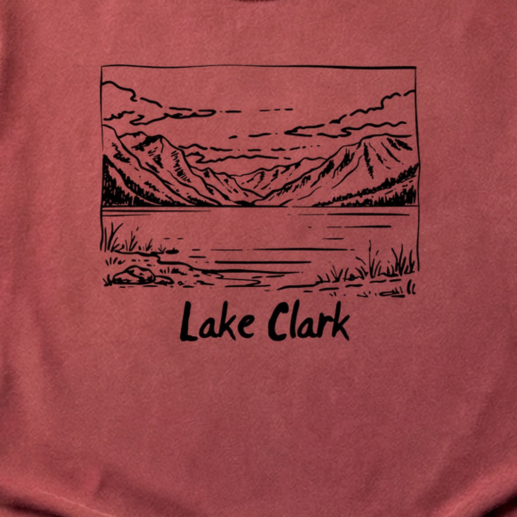 Lake Clark Line Drawing Cotton T-Shirt
