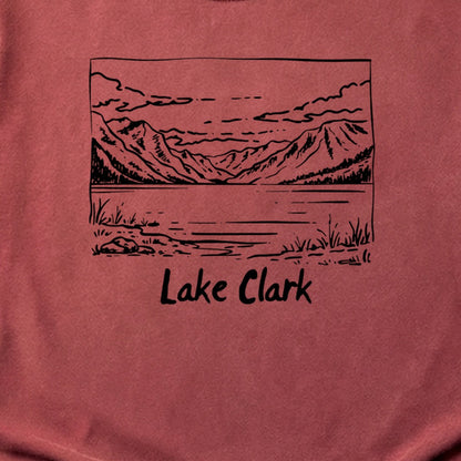 Lake Clark Line Drawing Cotton T-Shirt