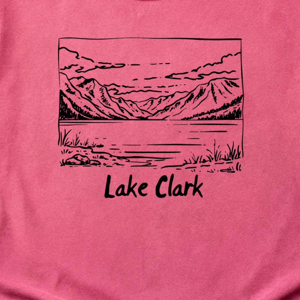 Lake Clark Line Drawing Cotton T-Shirt