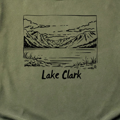 Lake Clark Line Drawing Cotton T-Shirt