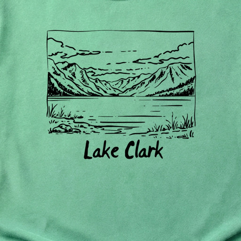 Lake Clark Line Drawing Cotton T-Shirt